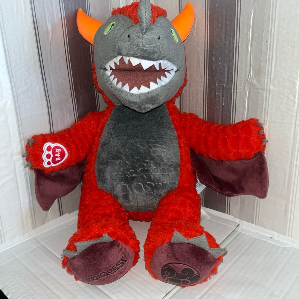 Build A Bear Magiquest Plush Charlock Red Dragon Stuffed Animal Great Wolf Talks
